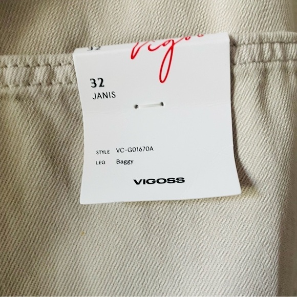 NWT VIGOSS Janis woman pant size 32 stone stretch waist high waist cotton casual - Picture 9 of 10
